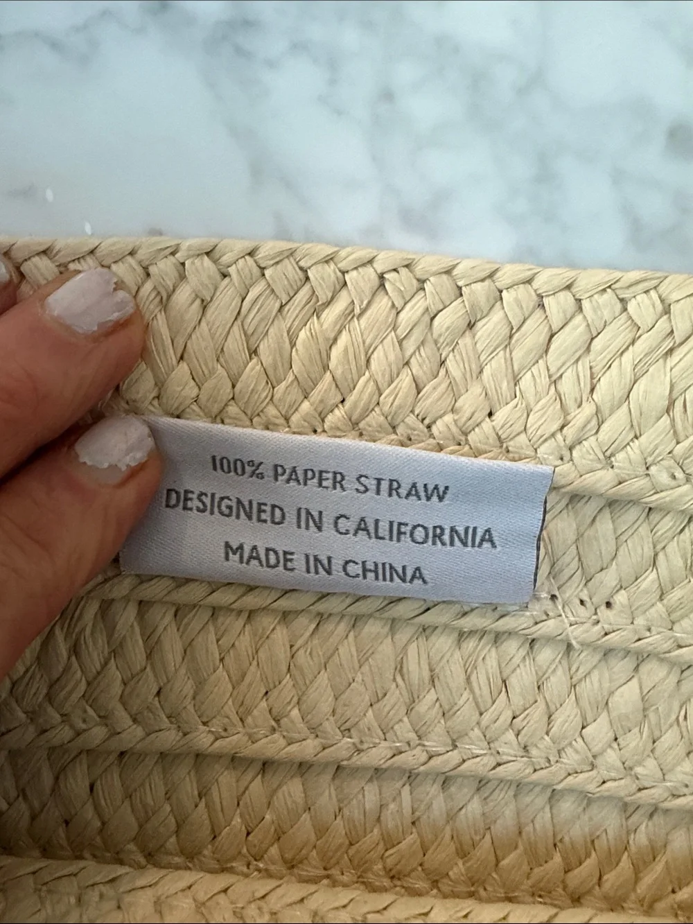 Altru Bone & Ivory Straw Tote.   NWOT